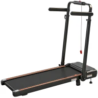 SPORTNOW Passadeira Dobrável Elétrica 2.5HP com Secretária Destacável e Guiador Ajustável em Altura 1-12 km/h Ecrã LED 125x70x102-111 cm Preto(m-11)