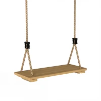 AIYAPLAY Wooden Swing Seat, Kids Swing Set with Adjustable Rope and Tree Straps, Outdoor Playground Playset for Kids(m-1)
