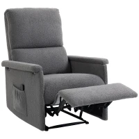 HOMCOM Sillón de masaje reclinable, sillón relajante, respaldo ajustable, asiento ancho, reposapiés, 69x84x99 cm, gris(m-1)