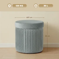 HOMCOM Aufbewahrungspouf Aufbewahrungsbank Klappbar 35 L 38x38x38 cm Samtbezogen Aufbewahrungstruhe Dunkelgrau(m-3)