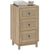 HOMCOM 40 cm Drawer Chest of Drawers with 3 Drawer - Oak(m-10)
