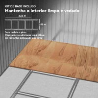 Outsunny Abrigo de Jardim Exterior 4,9 m² 277x195x192cm Abrigo e Jardim Metálico para Armazenamento de Ferramentas Cinzento(m-6)