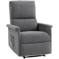 HOMCOM Sillón de masaje reclinable, sillón relajante, respaldo ajustable, asiento ancho, reposapiés, 69x84x99 cm, gris(m-8)