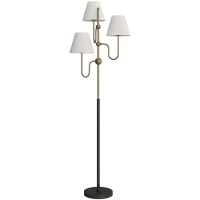 HOMCOM Lampada da Terra Alta 165 cm con 3 Punti Luce e Interruttore a Pedale, Attacco E27 Max 40W, Oro