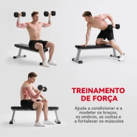 HOMCOM Haltere Hexagonal 20 kg de Ferro Fundido Pesos de Metal Revestidos de Borracha para Treino em Casa Ginásio 35,6x16,6x16,6 cm Preto(m-7)