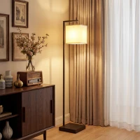 HOMCOM Lampada da Terra con 10 Luminosità e Temperatura del Colore Regolabile, Telecomando e Lampadina 9W, Nero(m-11)