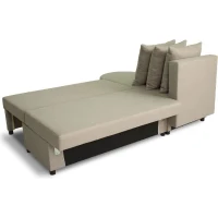 Canapé d'angle convertible réversible 3 places JEN - Tissu Beige - Style contemporain - L196 x H88 x P159 cm(m-5)