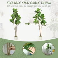 HOMCOM 150cm Artificial Ficus Tree - Green(m-6)