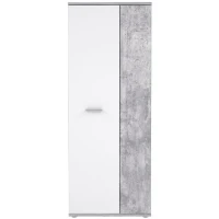 Armoire a chaussures MISCA - Style contemporain effet béton et blanc mat - L 69 cm(m-2)
