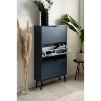 Meuble a chaussures - Bleu nuit - 12 paires - L70 x P24 x H125 cm - VIGO(m-5)