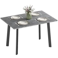 HOMCOM Dining Table, Contemporary Rectangle Kitchen Table with Metal Legs and Spacious Tabletop for Dining Room, Living Room, Dark Grey(m-10)