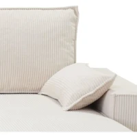 Canapé d'angle convertible réversible MARLON beige - Méridienne avec coffre - Velours côtelé  L 240 x P 143 x H 85cm(m-5)