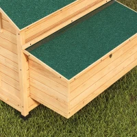 PawHut Wooden Outdoor Chicken Coop with 2 Nests Removable Tray Perches Waterproof Roof 150x100x96.5 cm Yellow(m-4)