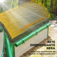 Outsunny Serra a Tunnel 3x2 m con Rete Ombreggiante Extra, Finestre e Ingresso a Zip, in PE e Acciaio, Verde(m-4)