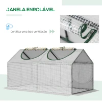 Outsunny Estufa 119x60x60cm Estufa de Jardim com 2 Janelas Enroláveis para Cultivo de Plantas Verduras Flores Branco Translúcido(m-4)