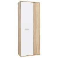 Armoire a chaussures MISCA - Décor chene sonoma et blanc mat - L69 x  P35 x H179cm(m-5)