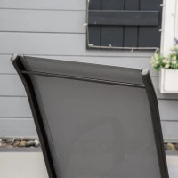 Outsunny 4-Piece Garden Chairs Set - Stackable Outdoor Chairs with High Backrest and Armrests, Breathable Mesh Fabric Dining Chair Set of 4, Dark Grey(m-7)