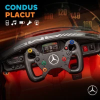 AIYAPLAY Mașină Electrică Copii 3-8 Ani Mercedes-AMG 12V cu Telecomandă, Lumini LED, Roți de Transport, Portocaliu(m-8)