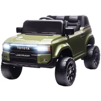 AIYAPLAY Auto Elettrica per Bambini TOYOTA Land Cruiser 12V con Telecomando, Età 3-8 Anni, Verde(m-10)