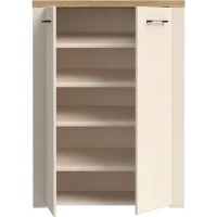 Meuble de rangement - Décor Sable & chene - L86,3 x P41,3 x H118,3 cm - NELLEKE(m-4)