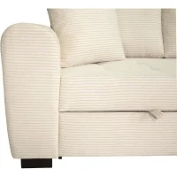 Canapé d'angle convertible réversible - 4 places - HAMILTON - Velours Beige - L 245 x P 150 x H 86 - Fabriqué en Ukraine(m-4)