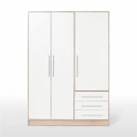 Armoire - Bois aggloméré chene et blanc - Contemporain - Chambre - L 144,6 cm(m-4)