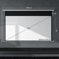 Homcom Ecran Proiector 100” – Montaj Pe Perete sau Tavan(m-3)