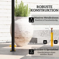 Outsunny Grillpavillon 242x149x248 cm wasserabweisend flammhemmend Gartenpavillon mit Doppelschichtdach Beige(m-7)