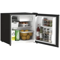 HOMCOM Mini Frigider de Masă 46 Litri, Frigider Mic cu Compartiment pentru Gheață, Ușă Reversibilă, Temperatură Reglabilă și Picioare Reglabile pentru Dormitor, Birou, Culoare Argintiu(m-10)