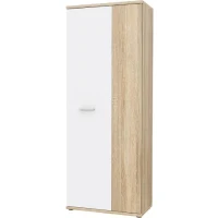 Armoire a chaussures MISCA - Décor chene sonoma et blanc mat - L69 x  P35 x H179cm(m-1)