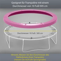 SPORTNOW Ersatz-Randabdeckung für Trampoline, wasserfest, reißfest, Ø305 cm, Rosa(m-4)