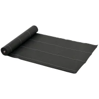 Outsunny Telo Pacciamatura 50x2m 100g/m² Telo Anti Erbacce Telo Nero per Orto, Serra, Giardino Drenante e Traspirante con Quadrettatura(m-11)