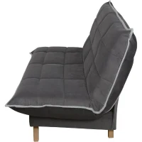 Canapé convertible Clic Clac 3 places - Matelas DUNLOPILLO Ep.13 cm - Mousse HR 35 kg/m3 - Tissu Gris - Fabriqué en France(m-2)