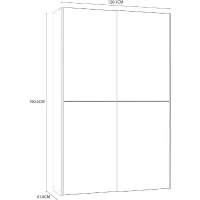 Armoire 2 portes coulissantes multifonction - Blanc mat - L120 x P41,6 x H190,5 cm - OZZULA(m-4)