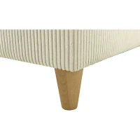 Canapé d'angle convertible - 4 places - WESTON - Velours côtelé beige - Tetieres réglables - 259 x 227 x 77/92 cm(m-4)