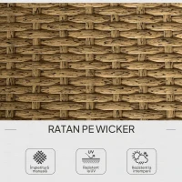 Outsunny Set Mobilier Grădină 4 Persoane, 3 Piese cu Măsuță de Cafea, Perne Confortabile Incluse, Ratan Crem(m-4)