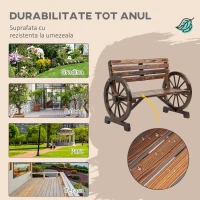 Outsunny Banca Country Fonta 127×60×85 cm – 2‑locuri cu Cotiere Rotative Neagra(m-6)