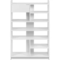 Meuble a chaussures - MÜNSTER - Blanc - 12 paires de chaussures - 71,5 x 25 x 109 cm(m-2)