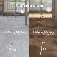 Outsunny 3 x 3 m Garten-Pavillon, 2-Stufen-Dach-Design, UV30+ Schutz, UV-beständig, Sonnenschutz, Metallrahmen, Dunkelgrau(m-6)