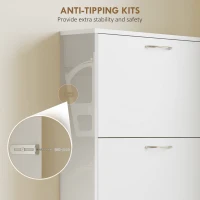 HOMCOM Dulap pentru Pantofi Subțire cu 5 Uși 65x17x180,5 cm în Lemn Alb(m-5)