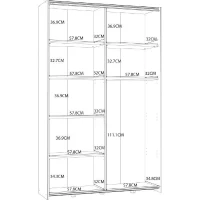 Armoire 2 portes coulissantes multifonction - Blanc mat - L120 x P41,6 x H190,5 cm - OZZULA(m-5)