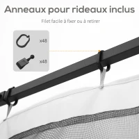 Outsunny Moustiquaires pour barnum de jardin 3 x 3 m - lot de 4 moustiquaires zippées + crochets d'attaches - polyester nylon(m-5)