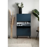 Meuble a chaussures - Bleu nuit - 12 paires - L70 x P24 x H125 cm - VIGO(m-1)