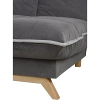 Canapé convertible Clic Clac 3 places - Matelas DUNLOPILLO Ep.13 cm - Mousse HR 35 kg/m3 - Tissu Gris - Fabriqué en France(m-5)