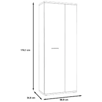 Armoire a chaussures MISCA - Style contemporain effet béton et blanc mat - L 69 cm(m-6)