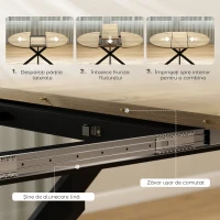 HOMCOM Extendable Dining Table for 4-6, 100-135 cm Industrial Kitchen Table with Butterfly Leaf and X-Shape Base, Round to Oval for Dining Room, Living Room, Natural Wood Finish(m-5)