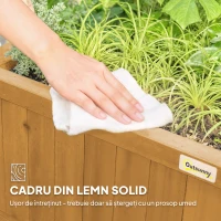 Outsunny Jardinieră înălțată cu Spalier și Acoperiș, Ghiveci, Strat de Flori, rezistent la intemperii, Lemn, 90 x 45 x 183 cm, Maro(m-7)