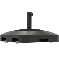 Outsunny Base para Guarda-Sol com Rodas e 2 Travões Base para Guarda-Sol em HDPE com Água 19 kg e Areia 25 kg para Hastes de Guarda-Sol Ø38/48 mm 48x48x32,5 cm Preto