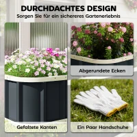 Outsunny Hochbeet Stahl, Pflanzbeet mit Klickverschlüssen Gefaltete Kante Frühbeet 136 x 52 x 31 cm Dunkelgrau(m-4)