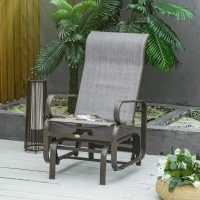 Outsunny Fauteuil à Bascule de Jardin Bain de Soleil Bascule Textilène Etanche 75L X 60L X 104Hcm Brun(m-6)